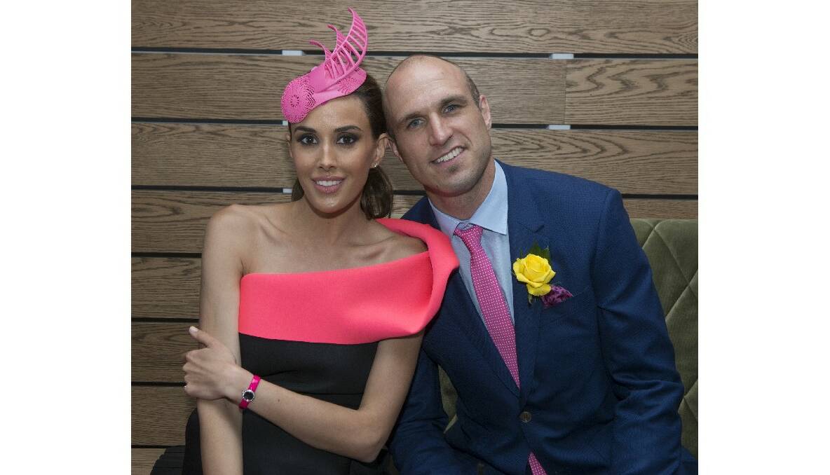 Rebecca and Chris Judd at the 2013 Melbourne Cup.