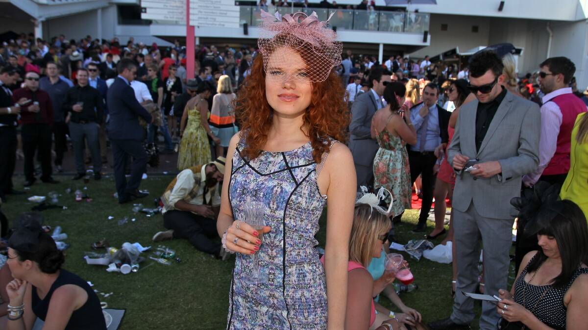 Irina from Russia at Flemington for Melbourne Cup Day. Photo: Ken Irwin