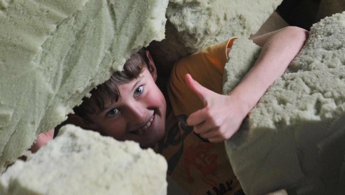 Airborne Gymnastics school holiday activities for the kids. Will Treharne, 10, of Wagga. Picture Les Smith.
