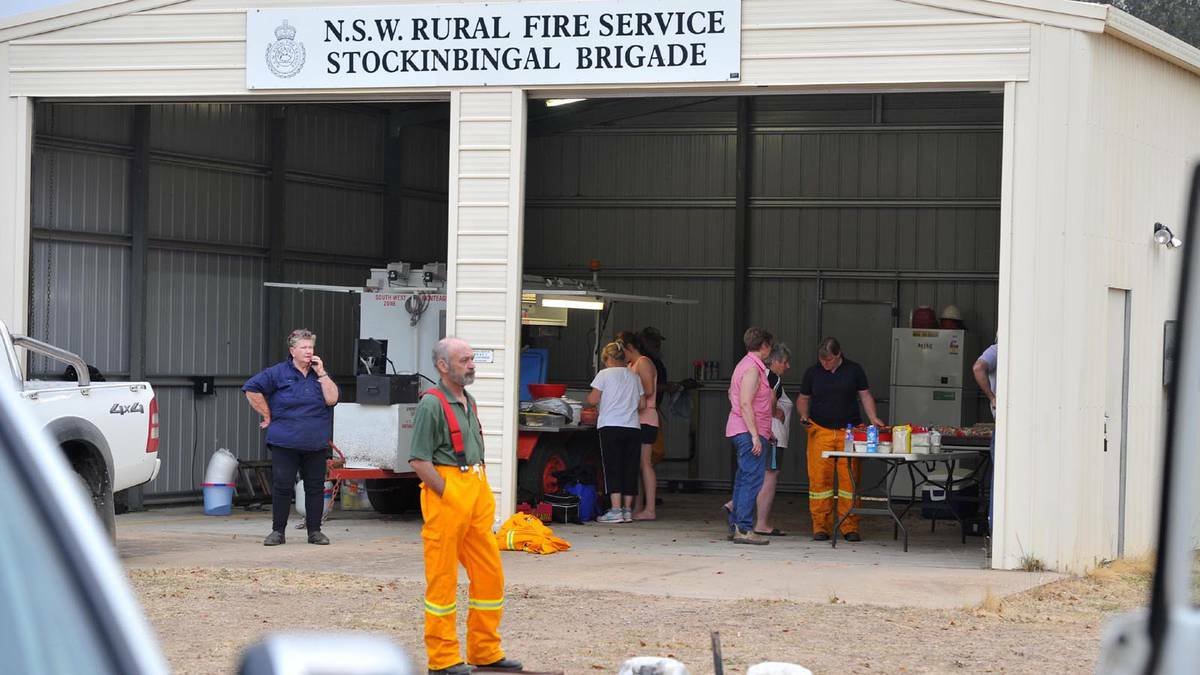 Helpers at the Stockinbingal Fire Station. Picture: Michael Frogley