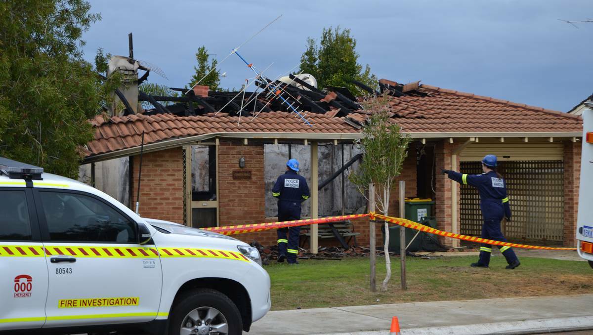  A Dudley Park home was gutted by fire. Photo Mandurah Mail.