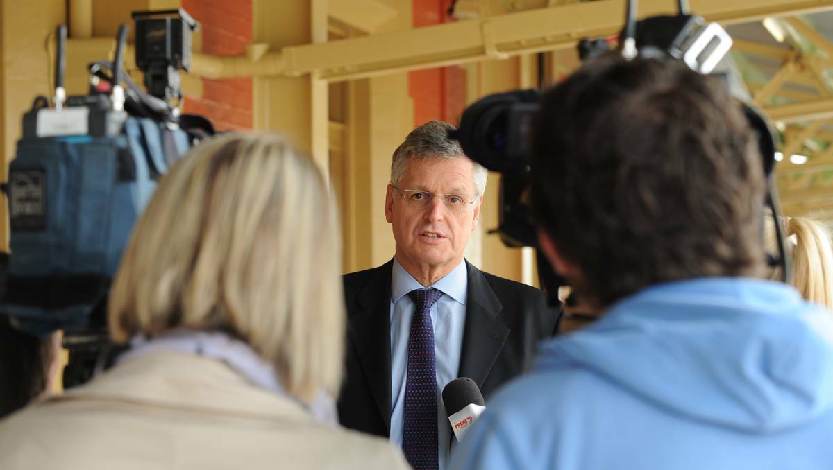 New NSW Trains chief executive Rob Mason spoke to the media at Bathurst railway station this week about how impressed he was with the community’s efforts in securing the Bathurst Bullet. Picture: Zenio Lapka.