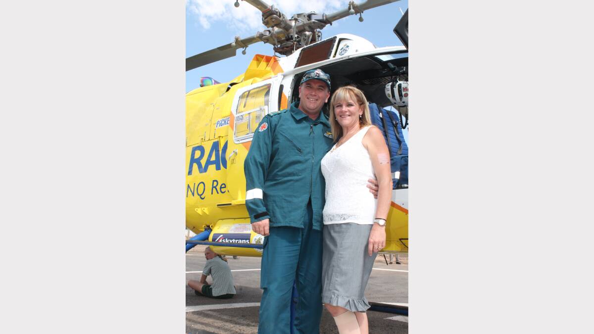 DEDICATION: Paramedic Gavin Becker with his wife Carolyn at the opening of the NQ Rescue helicopter pad.