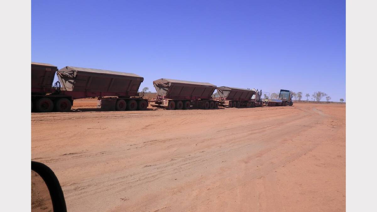 ROAD TO GROWTH: Cloncurry Shire Council chief executive officer David Neeves said this example of a road train bogged in the bulldust on the Cloncurry-Duchess road was all the more reason the shire nominated a re-sealing project for round three of Royalties for the Regions.  Picture: CLONCURRY SHIRE COUNCIL