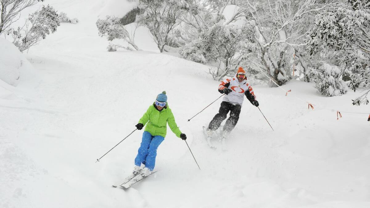 Fresh snow blanketed Thredbo. Picture: Steve Cuff