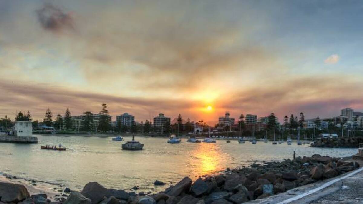 Smoke over Wollongong Harbour. Picture: Justin Beverstock