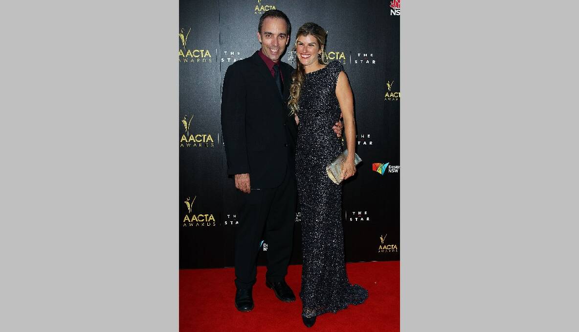 Felix Williamson and Liz Williamson arrive at the 2nd Annual AACTA Awards. Photo by Lisa Maree Williams/Getty Images