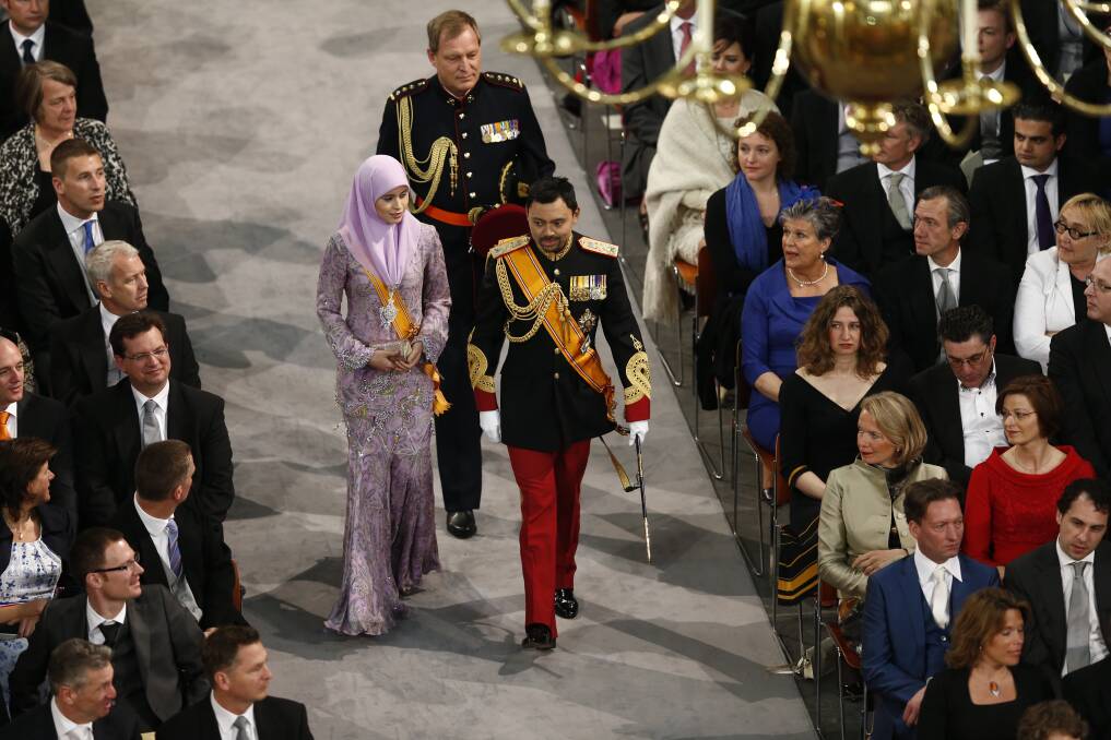 Crown Prince Al-Muhtadee Billah and Princess Sarah of Brunei. Photo by Vincent Jannink - Pool/Getty Images