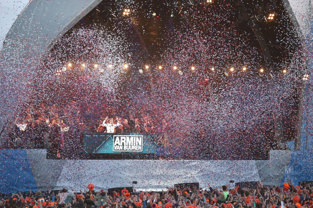 Armin van Buuren performance after the abdication of Queen Beatrix of The Netherlands. Photo by Andreas Rentz/Getty Images