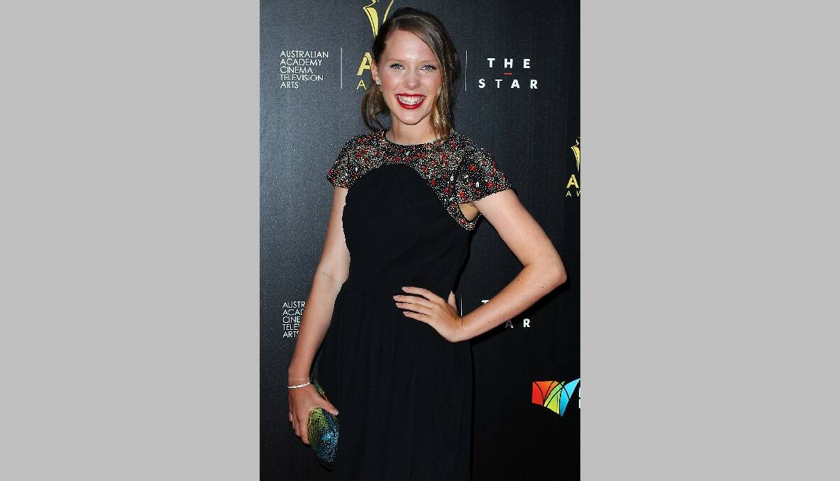 Brenna Harding arrives at the 2nd Annual AACTA Awards. Photo by Lisa Maree Williams/Getty Images