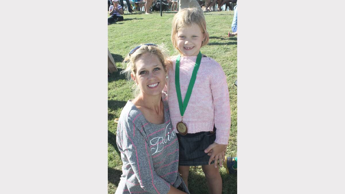 THIRD PLACE: Natalie Maxwell's daughter Chloe, 5, was the third fastest athlete in her age group.