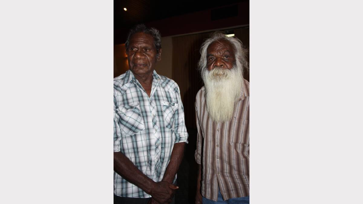 ELDERS: Ronnie Nemo, left and Clive Sam at The Overlander Hotel luncheon.