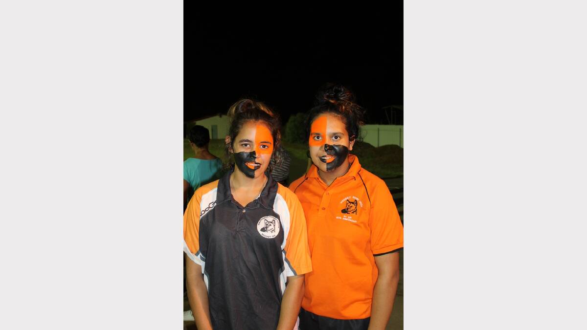 WAR PAINT: Chonny George, left and Majella Erbacher show their support.