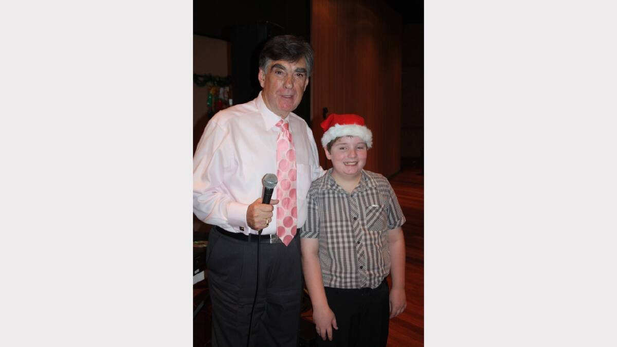 YOUNG TALENT TIME: Mayor Tony McGrady with poet Jack Muller.