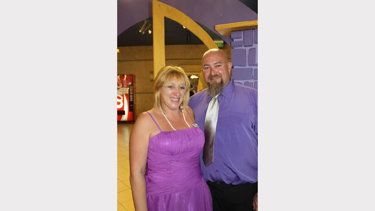PRETTY IN PURPLE: Tania Waerea steps out with fiance Chris Hasted.