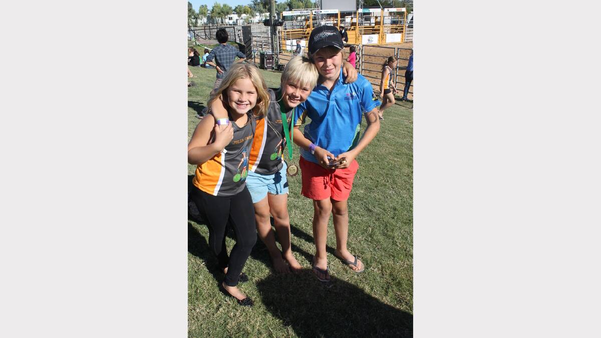 FAMILY AFFAIR: Shayla, 7, Tristan, 9, and Brayden Nicholson, 12, were all winners over the weekend.