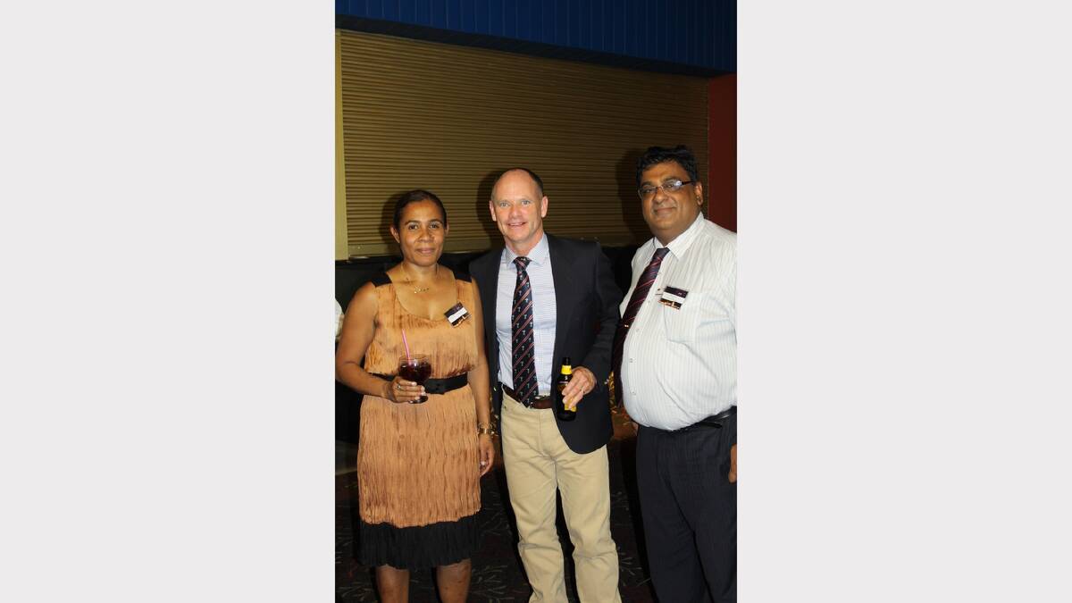 CHEERS: From left, Sereana Pratap, Campbell Newman and Bhan Pratap.