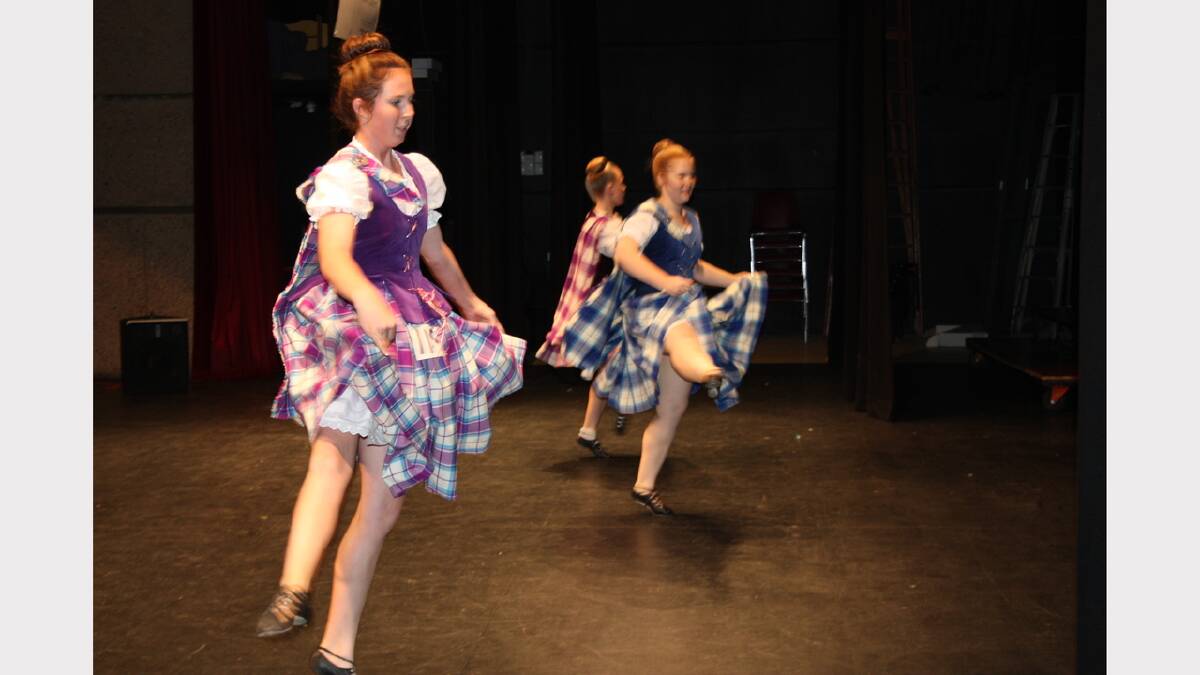 HIGHLAND FLING: From left, Hayley Caldwell, Callie Thompson and Kristina Glindon.