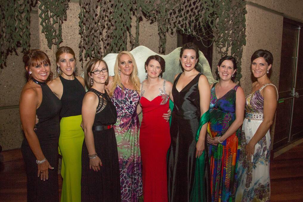 GIRLS NIGHT OUT:  Jeanenne Morgan, Leigh Houldsworth, Kylie Brooke, Kirstin Westerman, Justine Callaghan, Jade Bullock, Carly Grubb, and Jen Oneil show off their fabulous frocks.