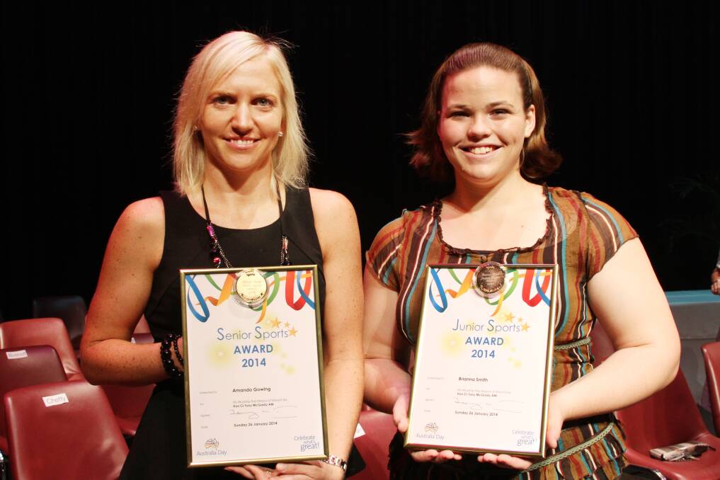 SPORTS AWARDS: Amanda Gowing (senior) and Brianna Smith (junior).