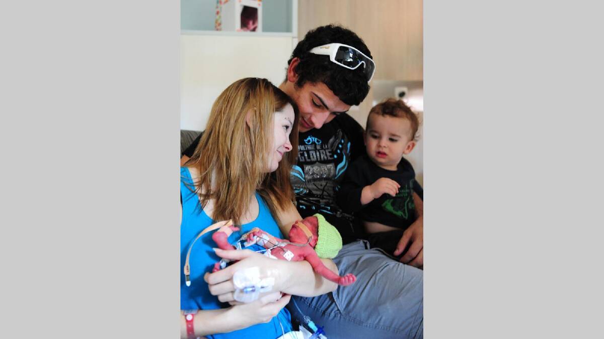 Mothers Day baby, Anthony Konemann-Fister, born at The Canberra Hospital to Shani Bourne (mother) and Joe-Mark Konemann-Fister (father) pictured with big brother Joey (15 months). Picture: Canberra Times
