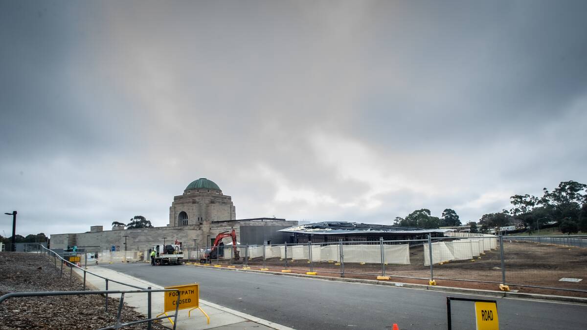 Demolition and construction work commenced at the Australian War Memorial in 2021. Picture: Karleen Minney