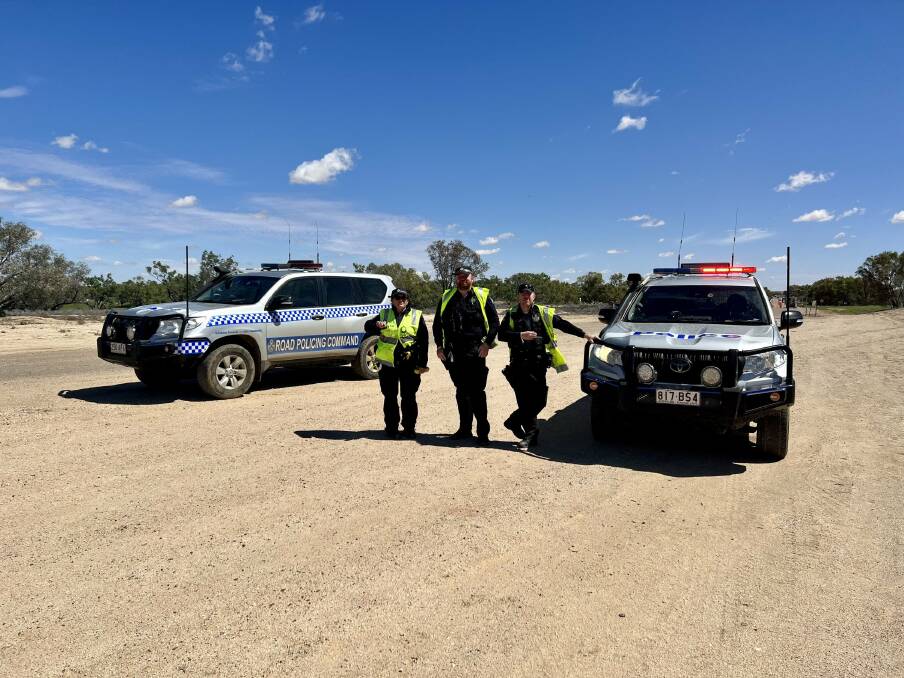 Officers from Mount Isa Highway Patrol spent a week supervising the roads around Birdsville. Picture by Queensland Police Service.