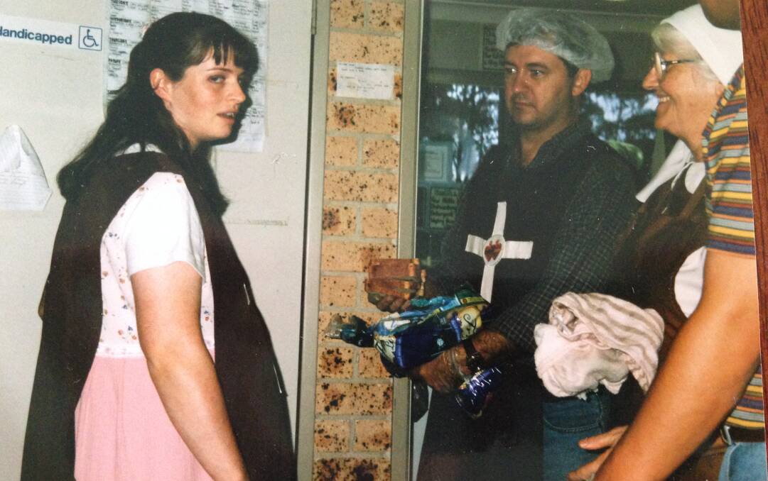 Exhausted: Claire Ashman during her time in the Order of Saint Charbel. Picture: Supplied