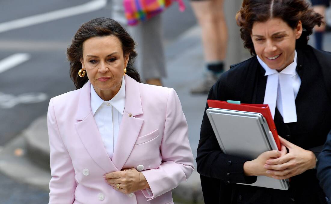 Journalist Lisa Wilkinson arrives at the Federal Court with top defamation barrister Sue Chrysanthou SC. Picture AAP