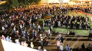 A huge crowd attended the Mount Isa ANZAC Day Dawn Service. Picture by Mount Isa City Council