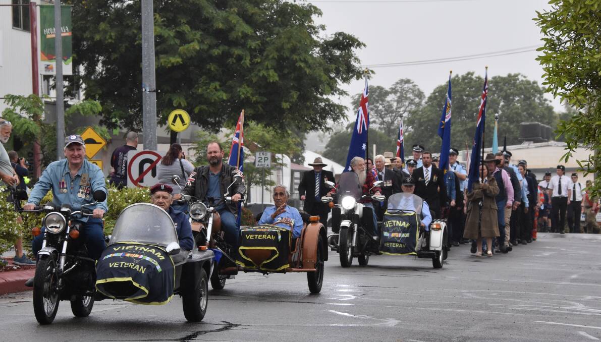 Anzac Day march down West Street in Mount Isa in 2022. Picture by Samantha Campbell.