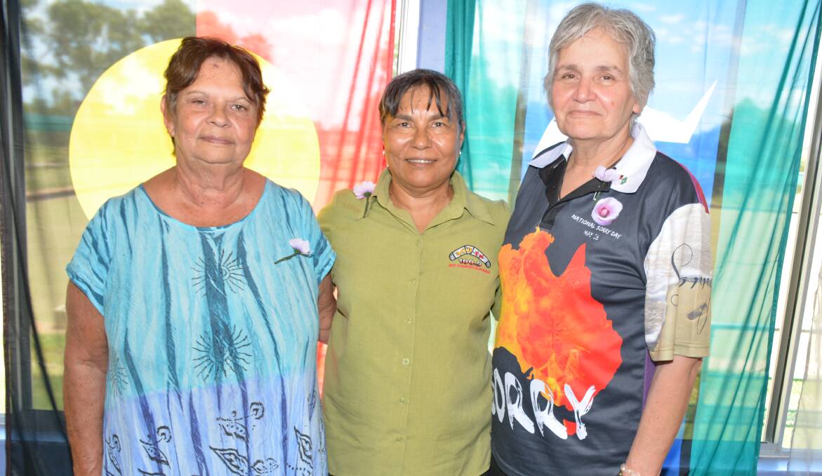 ADVOCATES: Kalkadoon Community chair Virginia Mayo, MobFM manager Valerie Craigie, and Injilinji Aboriginal and Torres Strait Islander Corporation for Children, Youth Services and Aged Care CEO Patricia Lees. Photo: Chris Burns. 