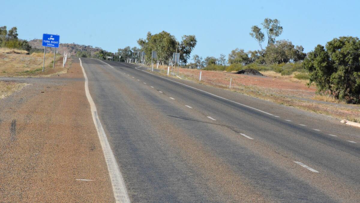 The Barkly Highway about 10 kilometres north of Mount Isa CBD, near where a drink driver was intercepted with a blood alcohol reading of 0.361. Photo: Chris Burns. 