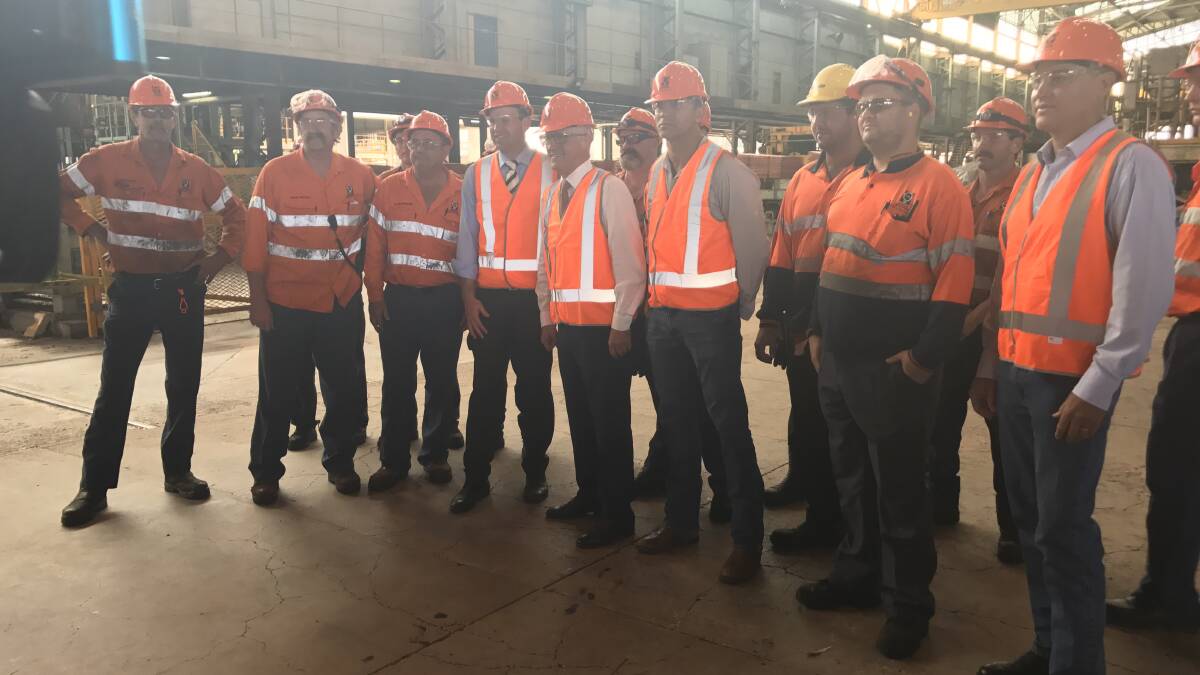 Those attending the tour of the Townsville refinery, which includes Prime Minister Malcolm Turnbull. Photo: Supplied. 
