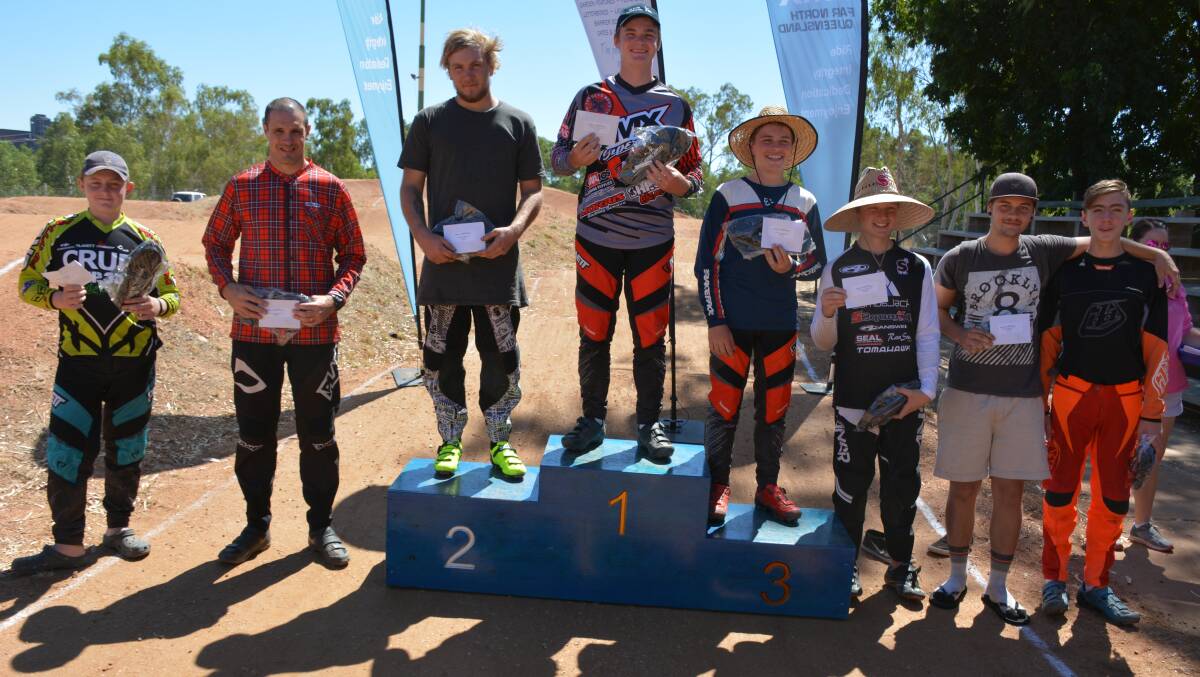 The top eight of the superclass boys. Sebastian Bang was third, Shannon Murphy was second, and the winner was Wade Mundie. Photo: Chris Burns. 