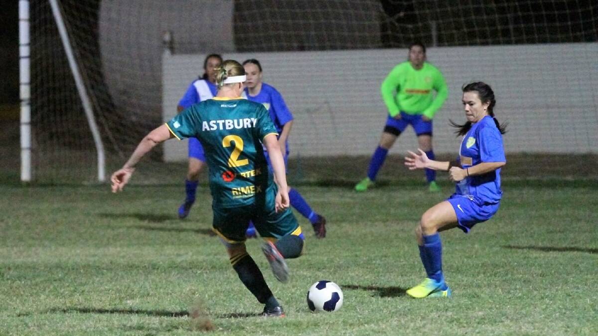 Isaroos captain Sarah Astbury takes another shot at goal. Photo: DJ Richo.