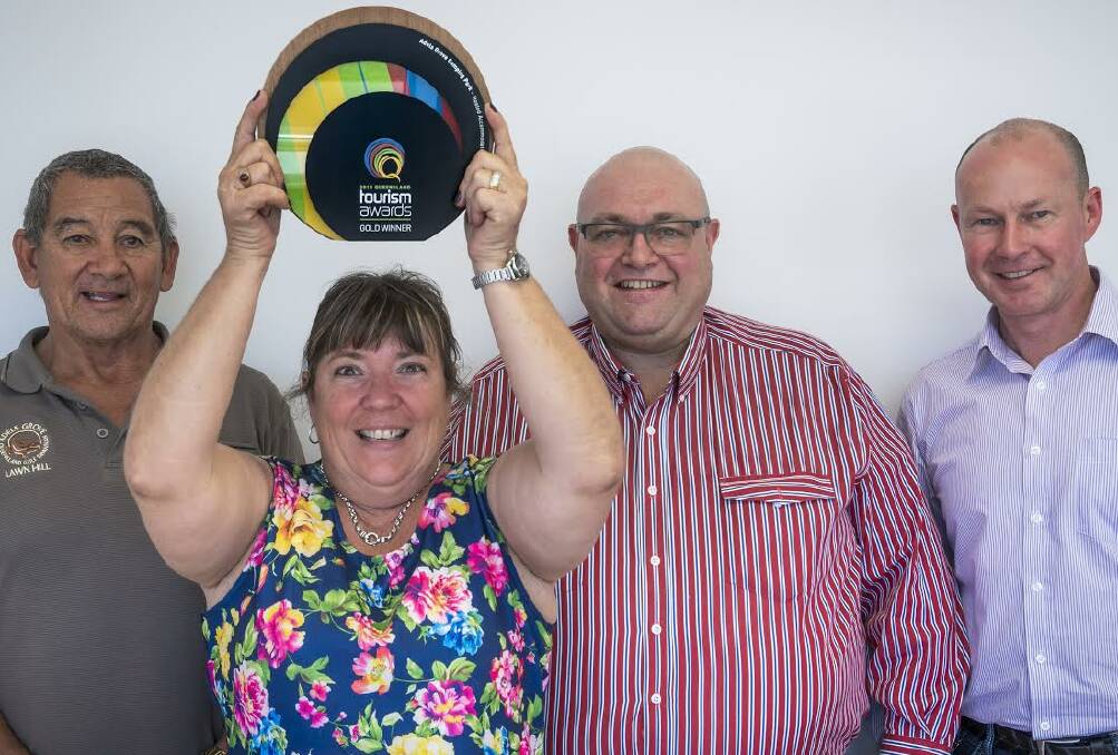ON TOP: Adels Grove directors Rod and Michelle Low Mow, Gary Murray and Alan Mathieson with their new award. Picture: Supplied 