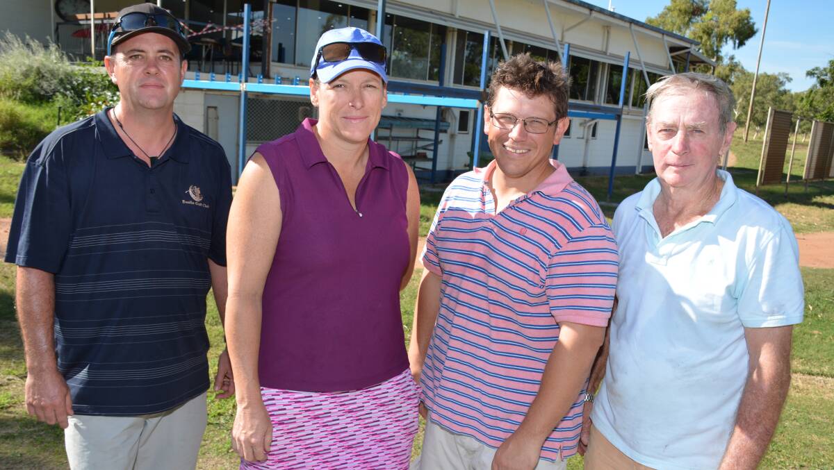 COMMITTED: The Golf Club's junior coordinator Dean Morris, manager Margie McDonald, treasurer Dan Horrobin and president Bob Jakeman stand in front of the constructed extension. Photo: Chris Burns. 