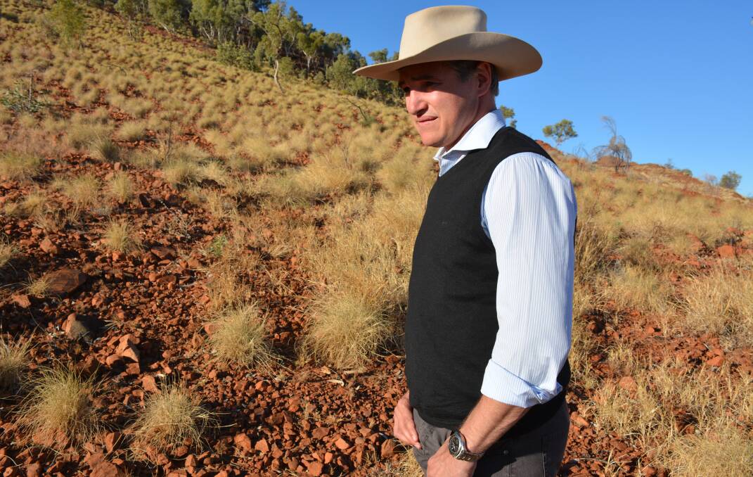 State MP Rob Katter, pictured near Telstra Hill in Mount Isa, said outages in the Burke Shire last week affected 95 Telstra landlines. Photo: Chris Burns. 
