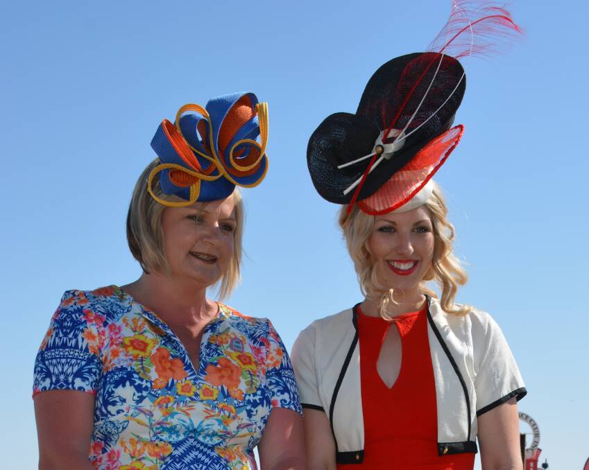 Classic winners: Birdsville Fashions on the Field classic runner-up Gabbi DeManiel and winner Bonnie Anderson presented with their prizes. 