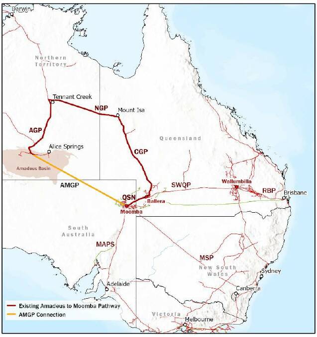 The planned pipeline route. Graphic: Central Petroleum Limited