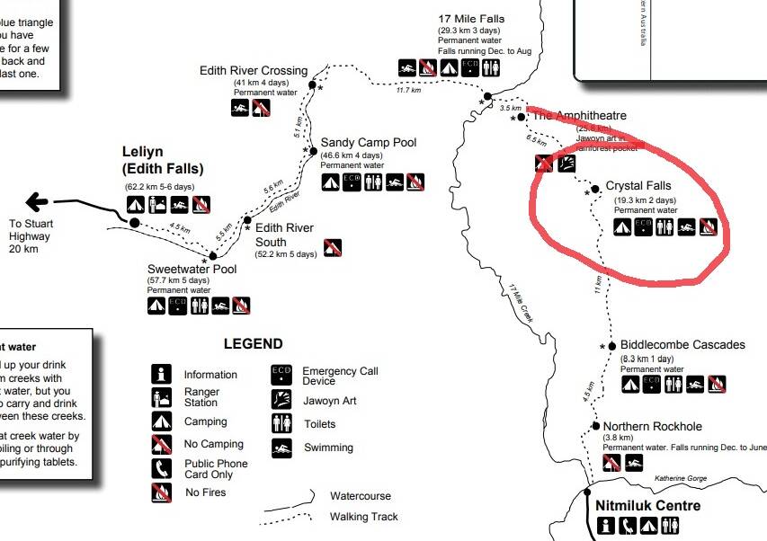 Jatbula Trail. Map: NT Parks and Wildlife.