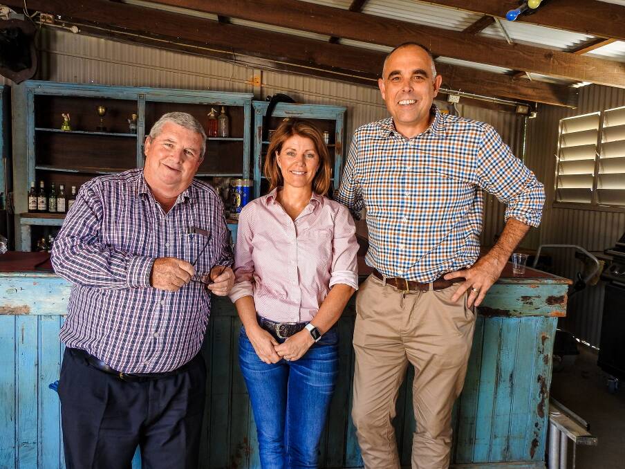 Boots on the ground: NQLIRA chairman and CEO Shane Stone, with NQLIRA advisory board member Tracey Hayes and NQLIRA deputy CEO and COO Nico Padovan.