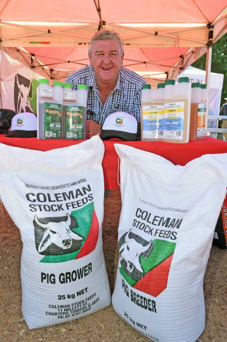 David Coleman of Coleman Stockfeeds, Charters Towers, made the annual pilgrimage to Richmond for the field days to offer a selection of the businesses' general and custom mix stock feeds.