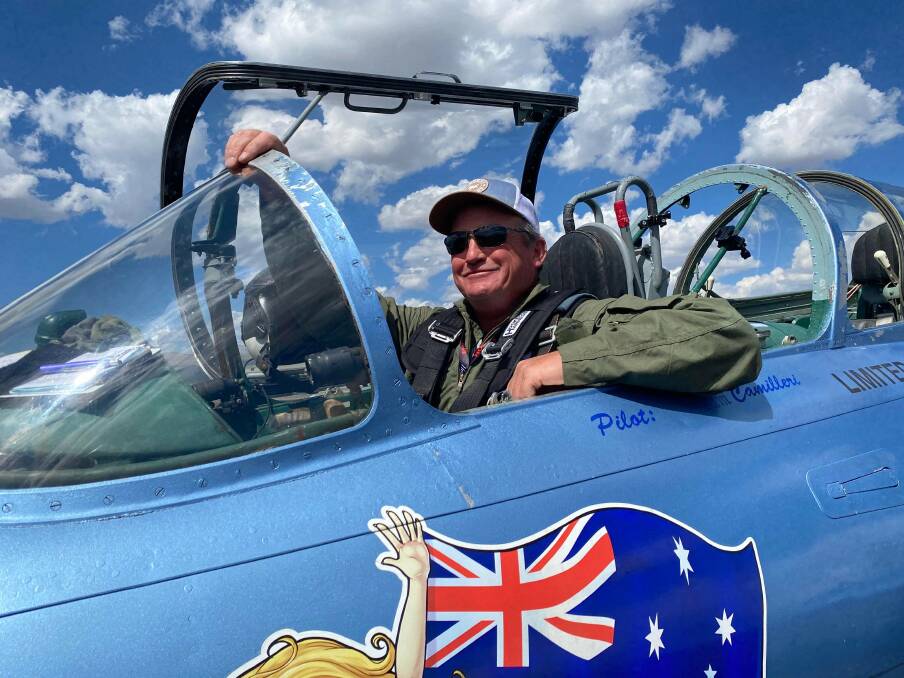 George Ryan, 54, in the cockpit of Miss Independance, the jet he flew in the US air race championships in Nevada.