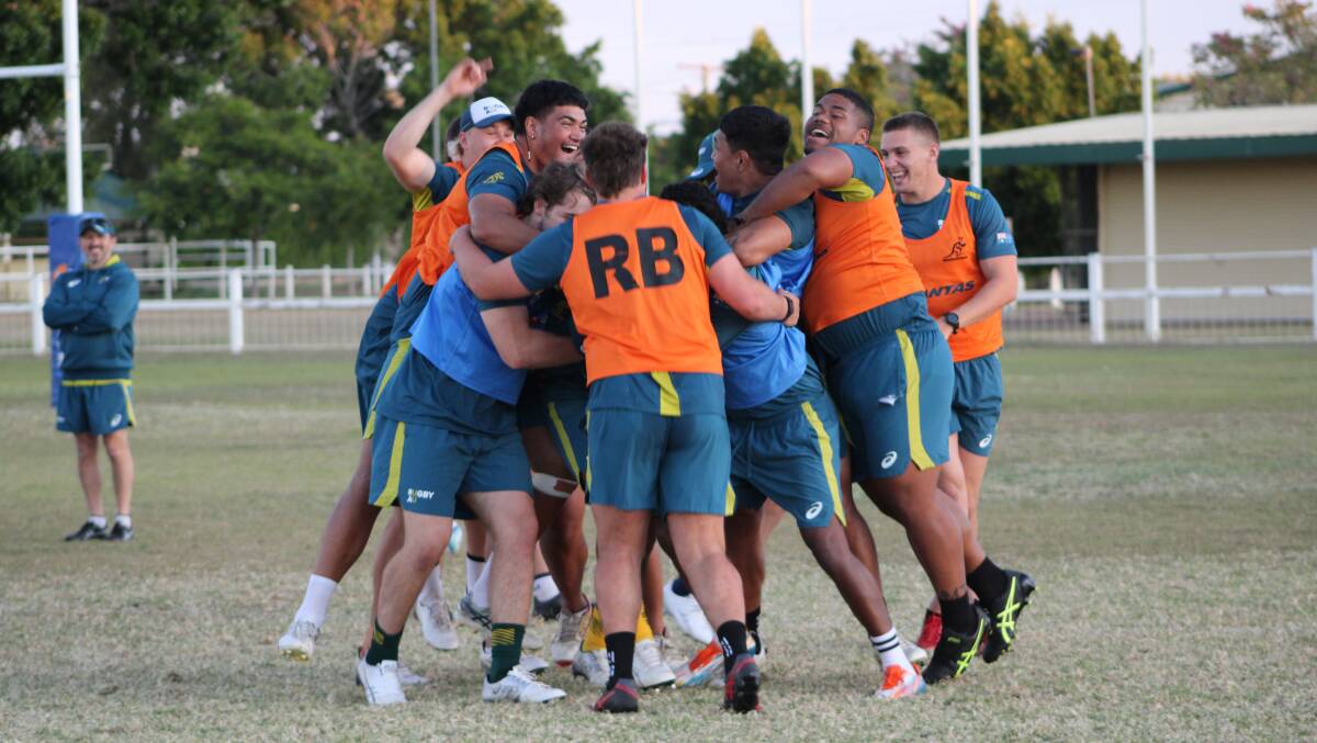 It wasn't all hard yards at training for the junior Wallabies at Longreach.