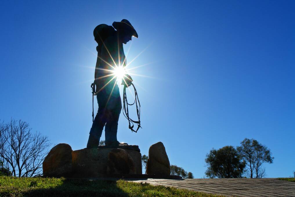 The Eddie Hackman-sculpted Ringer statue in Longreach won't be greeting many visitors this year. Photo - supplied.