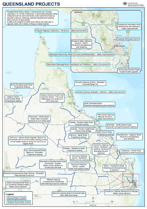 Some $158 million of federal and state funding will be spent on road building projects in Queensland.