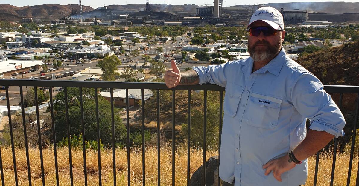 LET'S TALK: Military veteran Chris Gee enjoying a rest day in Mount Isa last week. Photo supplied. 
