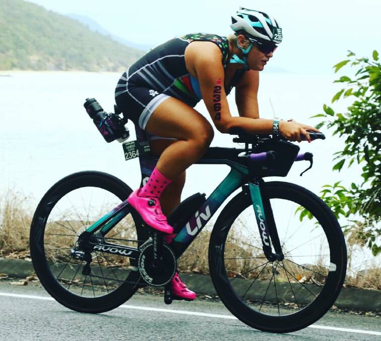 GO GIRL: Triathlete Elle Goodall made national news this week for competing in Cairns Ironman after losing 114kg. Photo: supplied